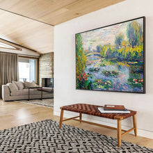 Load image into Gallery viewer, Impressionist Water Garden Large - Scale Hand - painted Abstract Acrylic Art DLZ197
