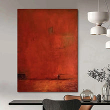 Load image into Gallery viewer, “Warm Red Monochrome” - Deep Red, Rust Abstract Art on Canvas DKH1117
