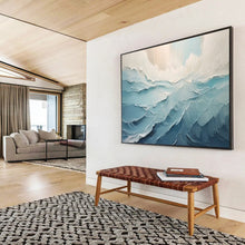 Load image into Gallery viewer, “Textured Sea Waves” - Impasto - Style Abstract Acrylic, Suits Bathroom and Coastal Living Room DLZ227
