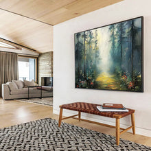 Load image into Gallery viewer, Forest Path “Misty Glow” Painting on Canvas, Ethereal Landscape Art DKH871

