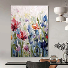Load image into Gallery viewer, Colorful Impasto Floral Abstract Painting, Ideal for Bright Kitchen &amp; Cozy Sunroom LargeART2145
