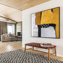 Load image into Gallery viewer, Warm - Toned Abstract Painting on Canvas: Textured Geometric Abstraction DKH574
