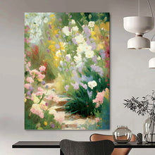 Load image into Gallery viewer, “Impressionist Flower Garden Path” - Colorful Floral Landscape Art on Canvas DKH1356
