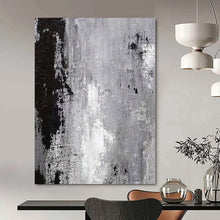 Load image into Gallery viewer, Grayscale Textured Abstract Canvas Painting, Suited for Industrial Chic Café &amp; Modern Art Studio LargeART1150
