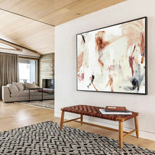 Load image into Gallery viewer, Subtle Brown - White Abstract Acrylic painting DLZ145
