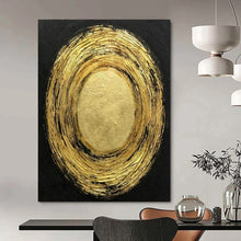 Load image into Gallery viewer, Gold &amp; Black Abstract Art, Great for Luxury Bedroom &amp; Opulent Lounge LargeART2330
