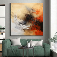 Load image into Gallery viewer, Crimson - Black Circular Motion Art for Dining Room &amp; Creative Studio LargeART0828
