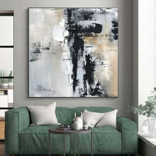 Load image into Gallery viewer, Custom Large - Scale Gray - Black Textured Abstract Art - Perfect for Contemporary Living Room &amp; Art Gallery Exhibition LargeART0799
