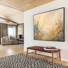 Load image into Gallery viewer, Soft - Toned Wildflower Meadow Abstract Painting on Canvas - “Dreamy Fields” DKH693
