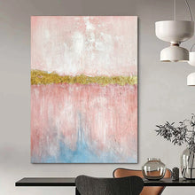 Load image into Gallery viewer, Pink &amp; Gold Strip Abstract Painting, Perfect for Elegant Bedroom &amp; Glamorous Dressing Room LargeART1884
