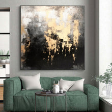 Load image into Gallery viewer, Enormous Dark Gold - Gray Abstract Acrylic for Sophisticated Home Library LargeART0283
