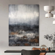 Load image into Gallery viewer, “Stormy Sea” – Blended gray, blue, and brown, abstract ocean with rough waves DTP368
