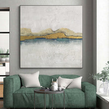 Load image into Gallery viewer, Oversized Gold - Accented Minimalist Abstract Acrylic Art for Luxury Bedroom &amp; High - End Office LargeART0413

