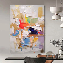 Load image into Gallery viewer, “Rainbow Palette Knife Cascade” Abstract Painting on Canvas, Bohemian Studio Decor DKH1057
