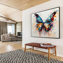 Load image into Gallery viewer, Colorful Palette Knife Butterfly Abstract acrylic painting DLZ054
