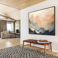 Load image into Gallery viewer, Hand - painted Gradient Mountain Silhouettes Acrylic Art for Zen - Inspired Home Offices LargeART1696
