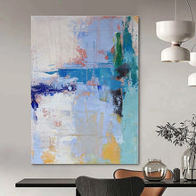 Load image into Gallery viewer, Blue - Toned Abstract Composition Painting, Suited for Coastal Living Room &amp; Serene Reading Nook LargeART1386
