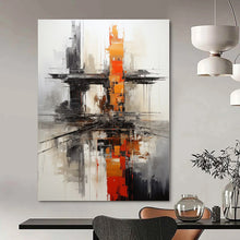 Load image into Gallery viewer, Grand Hand - painted Urban Abstract Reflection Acrylic Art for Industrial - Chic Lounges LargeART0177
