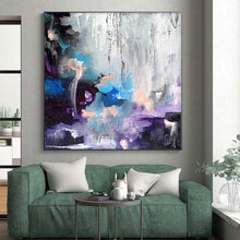 Load image into Gallery viewer, Hand - painted Large - sized Blue - Purple Abstract Composition Acrylic Art for Artistic Lounges LargeART0069
