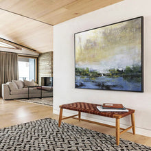 Load image into Gallery viewer, Serene Landscape Abstract Painting for Lakeside Cabin &amp; Nature - Inspired Bedroom DKH195
