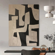 Load image into Gallery viewer, Hand - painted Extensive Black - White Geometric Abstract Acrylic Art for Modern Offices LargeART0122
