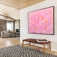 Load image into Gallery viewer, Pink - Based Colorful Abstract Painting for Girls&#39; Bedroom &amp; Trendy Café DKH051
