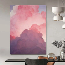 Load image into Gallery viewer, Pink &amp; Purple Cloud Abstract Painting, Perfect for Dreamy Nursery &amp; Relaxing Reading Nook LargeART1438
