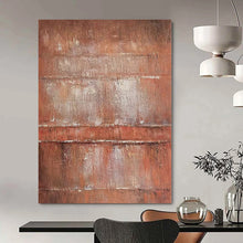 Load image into Gallery viewer, Large - Scale Hand - painted Rustic Brown Layers Acrylic Art for Industrial - Inspired Living Rooms LargeART0214
