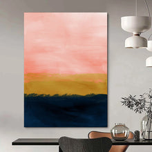 Load image into Gallery viewer, Pink and Gold Sunset Abstract Art, Perfect for Bohemian Living Room &amp; Dreamy Bedroom LargeART2022
