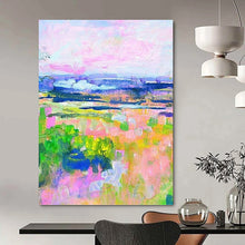 Load image into Gallery viewer, “Pastel Landscape Dreams” Abstract Impressionist - Inspired Painting on Canvas, Cheerful Scenic Art DKH934
