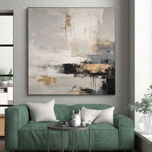 Load image into Gallery viewer, Gray - Gold Abstract Landscape Art for Contemporary Living Room &amp; Art Gallery LargeART0863
