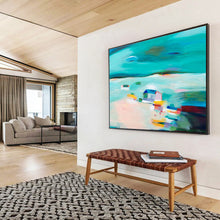 Load image into Gallery viewer, Coastal - Inspired Abstract Landscape Art for Beach House Living Room &amp; Seaside Restaurant DKH058
