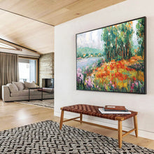 Load image into Gallery viewer, “Lakeside Flower Field” - Colorful Landscape Abstract Acrylic, Great for Garden Room and Sunroom DLZ228
