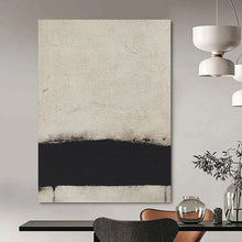 Load image into Gallery viewer, “Minimalist Black and White” - Monochromatic Abstract Art on Canvas DKH1419
