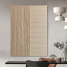 Load image into Gallery viewer, “Beige Textured Stripes” - Minimalist Abstract Art on Canvas DKH1478
