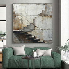 Load image into Gallery viewer, Oversized Rustic Staircase Abstract Acrylic for Industrial - Style Home Office &amp; Art - Themed Restaurant LargeART0339
