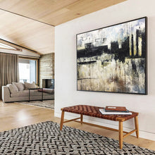 Load image into Gallery viewer, Monochrome Abstract Painting on Canvas - “Urban Textures” DKH717
