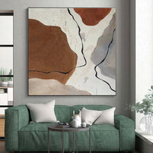 Load image into Gallery viewer, Large - Format Earth - Tone Shape Abstract Acrylic Art for Rustic Kitchen &amp; Bohemian Living Room LargeART0410
