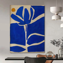 Load image into Gallery viewer, Blue &amp; Orange Floral Abstract Painting, Ideal for Modern Living Room &amp; Minimalist Office LargeART1834
