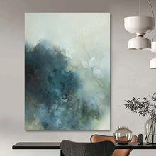 Load image into Gallery viewer, “Misty Blue Whispers” Abstract Watercolor - Style Painting on Canvas, Ethereal Art DKH948
