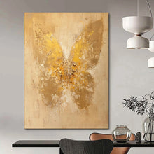 Load image into Gallery viewer, Textured Gold Butterfly Abstract Painting, Ideal for Glamorous Entryway &amp; Elegant Bedroom LargeART1899
