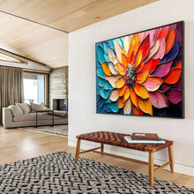 Load image into Gallery viewer, Hand - painted Oversized Colorful Layered Flower Acrylic Art for Elegant Bedrooms LargeART1766
