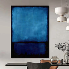 Load image into Gallery viewer, Deep Blue &amp; Black Abstract Painting, Ideal for Modern Office Lounge &amp; Calm Bedroom LargeART1943
