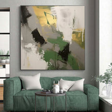 Load image into Gallery viewer, Gold - Green Abstract Acrylic for Office Lobby &amp; Art Gallery LargeART0815
