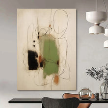 Load image into Gallery viewer, Minimalist Line &amp; Color Abstract Canvas Painting, Suited for Modern Home Office &amp; Art - Inspired Meditation Room LargeART1283
