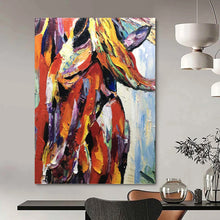 Load image into Gallery viewer, “Colorful Textured Horse Portrait” - Multicolor Abstract Art on Canvas DKH1272
