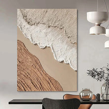Load image into Gallery viewer, “Earth Tone Textured Layers” - Beige, Brown, White Abstract Art on Canvas DKH1130
