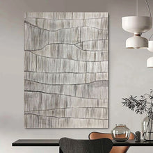 Load image into Gallery viewer, “Gray Waves: Textured Abstract” Abstract Painting on Canvas, Industrial Modern Decor DKH1042
