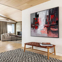 Load image into Gallery viewer, Red - Gray Urban Reflection Abstract Painting for Modern Office &amp; Industrial Loft DKH263
