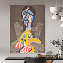 Load image into Gallery viewer, “Colorful Cubist Figure” - Abstract Figurative Art on Canvas DKH1453
